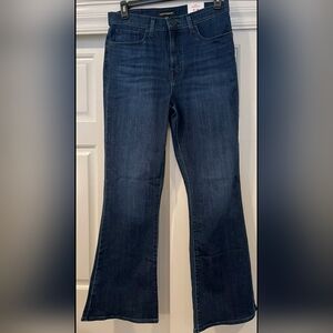 NWT Lucky Brand Stevie High Rise Flare Stretch Dk Wash Blue Women's Size 14/32